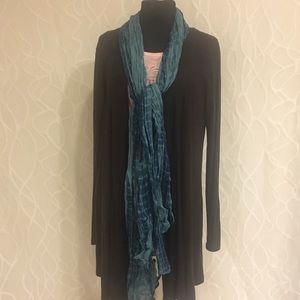 Teal scarf hand tye-dye shawl wrap hijab NWT